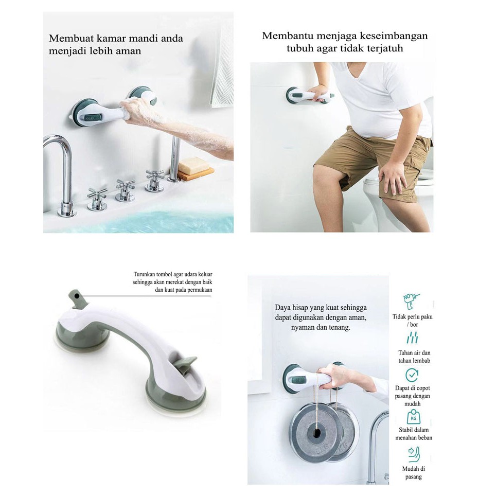 Suction Bathtub Portable Anti Licin Helping Handle Pegangan Tangan Kamar Mandi Handle Untuk Orang Tua Atau Disabilitas