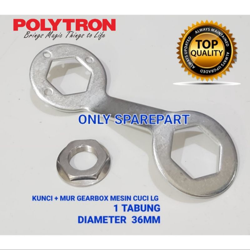 Kunci Gearbox + Mur Gearbox mesin cuci Polytron 1 Tabung / Top Loading 36mm