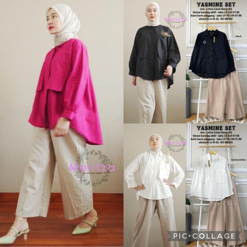 YASMIN SET / ONE SET ATASAN BLOUSE KULOT ALEXANDRA GBM