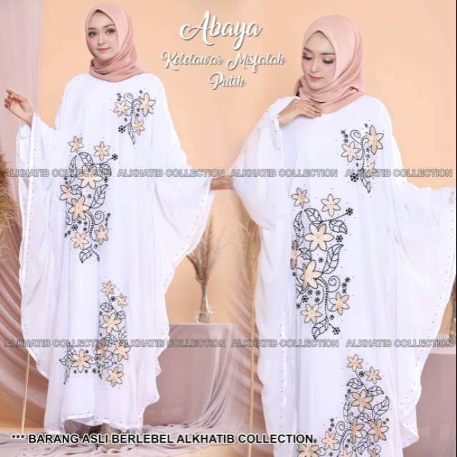ORI ALKHATIB abaya kelelawar Misfalah putih