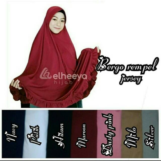 Bergo syar'i rempel, Bergo rempel, Bergo jersey, Bergo simple, Grosir bergo