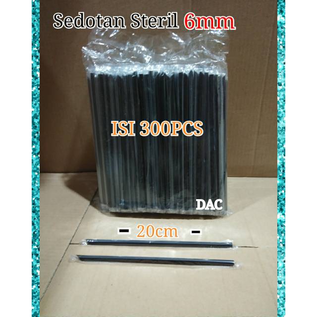 

Sedotan Plastik 6mm 20cm Steril Hitam Lancip