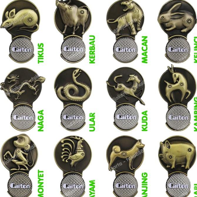 Magnetic Golf Ball Marker Chinese Zodiac 12 Shio Hat Clip