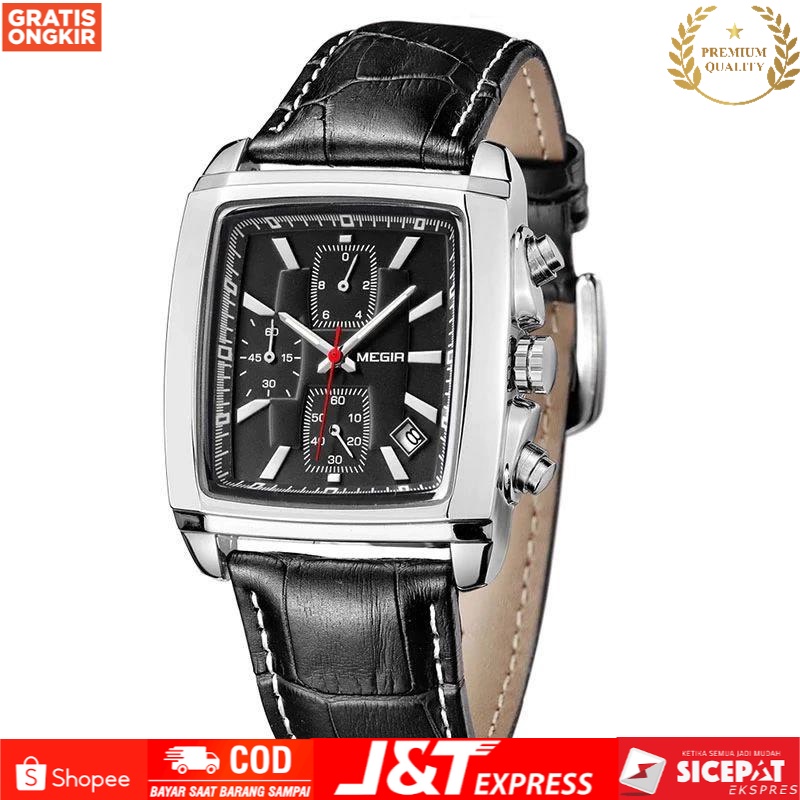 JAM TANGAN PRIA ANALOG CHRONOGRAPH TALI KULIT LUMINOUS ORIGINAL WATCH MK2028RR-GROSIR 99 JAKARTA