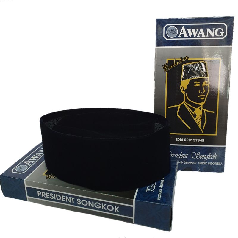 Peci Songkok Nasional Awang AC Hitam Polos Original