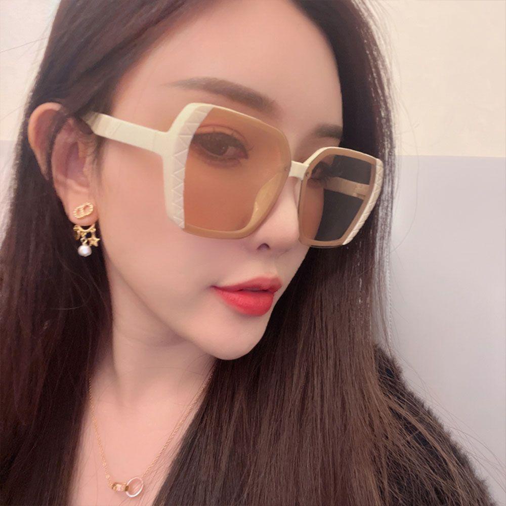 [Elegan] Kacamata Hitam Persegi Trendy Fashion Perempuan Korea Frameless Geometris Vintage Wanita Kacamata