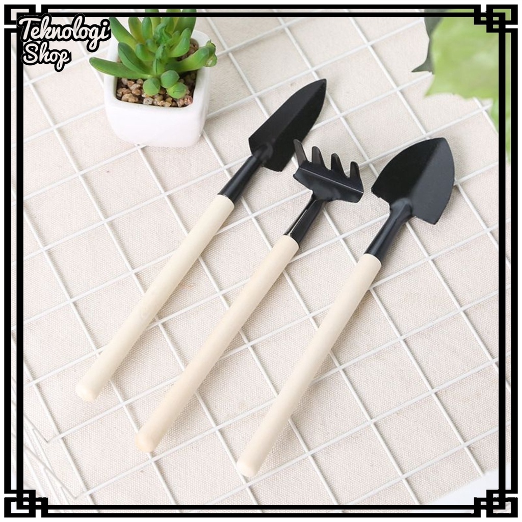 Sekop Garpu Cangkul Mini Set 3in1 / Alat Berkebun / Garden Tools Mini