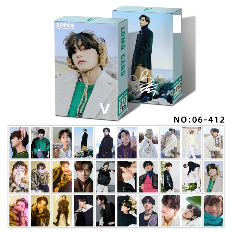 30pcs / set Kartu Foto LOMO Kpop BTS JK V JIN JIMIN RM JHOPE Untuk Koleksi