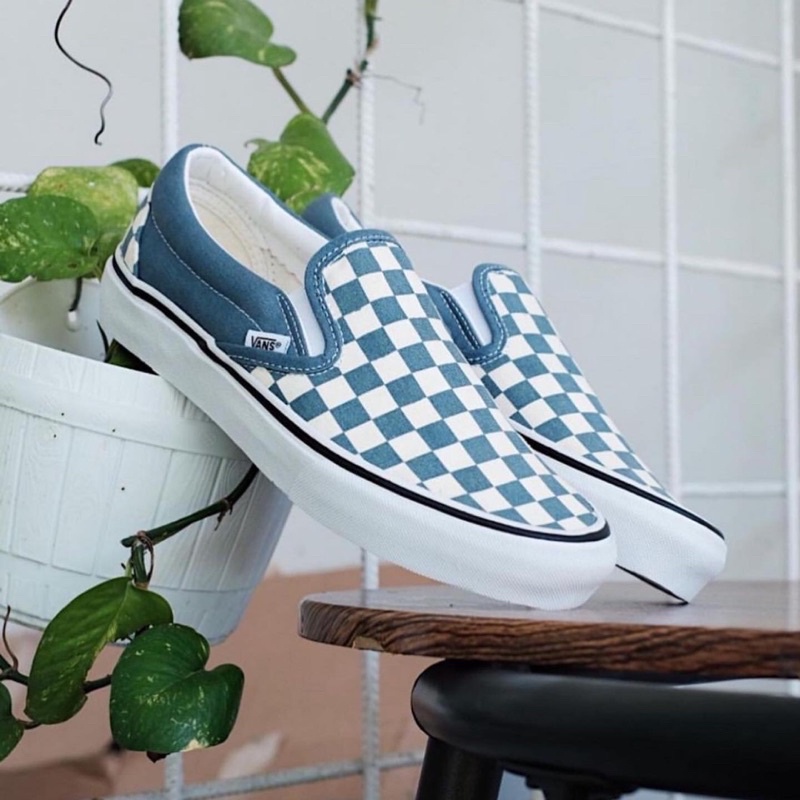 Vans Slip On Checkerboard Blue Mirage
