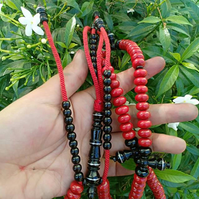 Tasbih tijani red coral Marjan UK 10mm