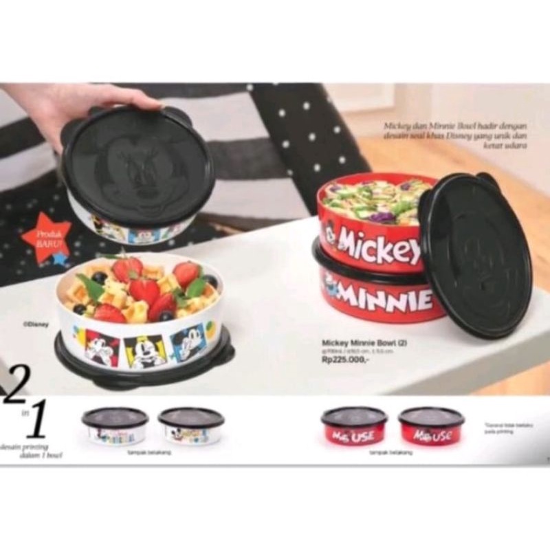 Mickey Minnie bowl Tupperware ( 2 pcs )