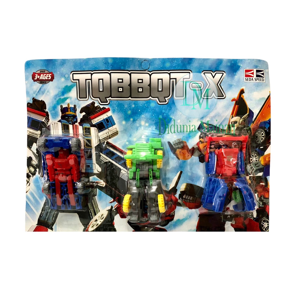 Mainan edukasi mobil robot tobott set x 6 pcs berubah bentuk