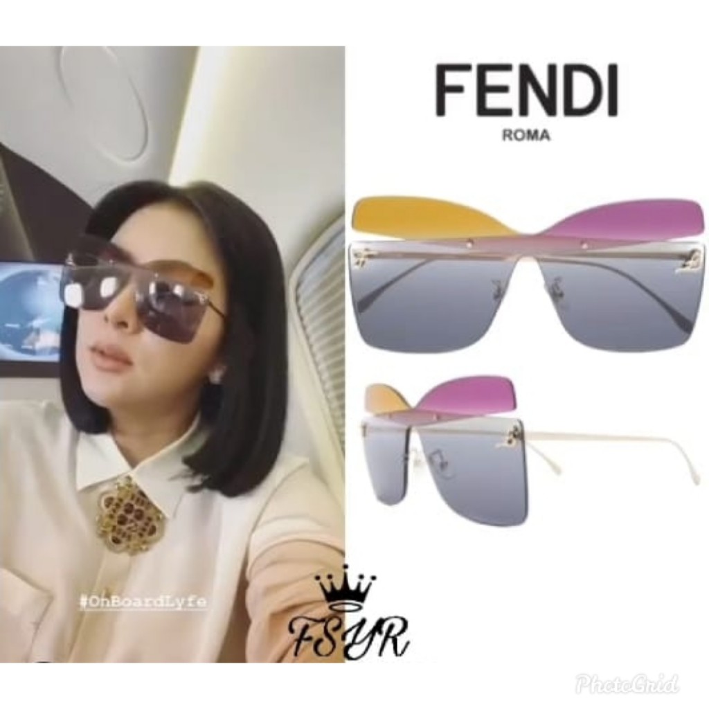 KACAMATA FASHION / KACAMATA SUNGLASS WANITA FENDI SYAHRINI FREE CAIRAN PEMBERSIH DAN LAP