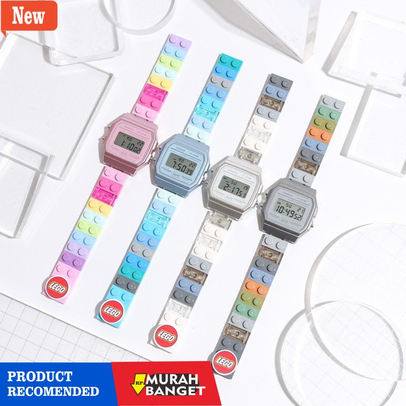 Jam digital wanita terbaik- aPCG / Casio Jelly - LEGO brick watch || Jam Tangan || Jam Lego || Kado 