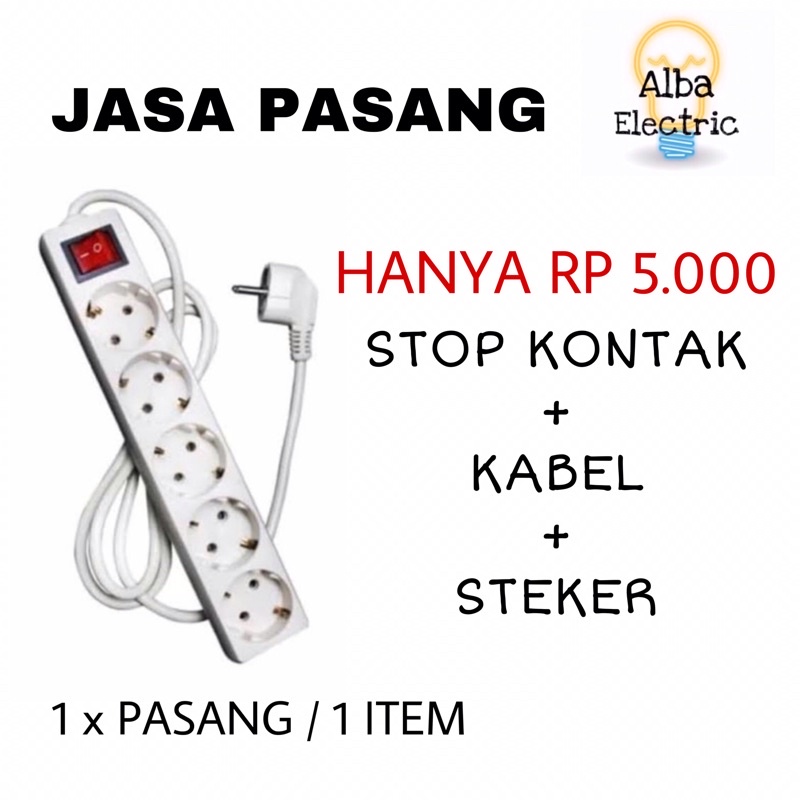 JASA PASANG STOP KONTAK + KABEL + STEKER