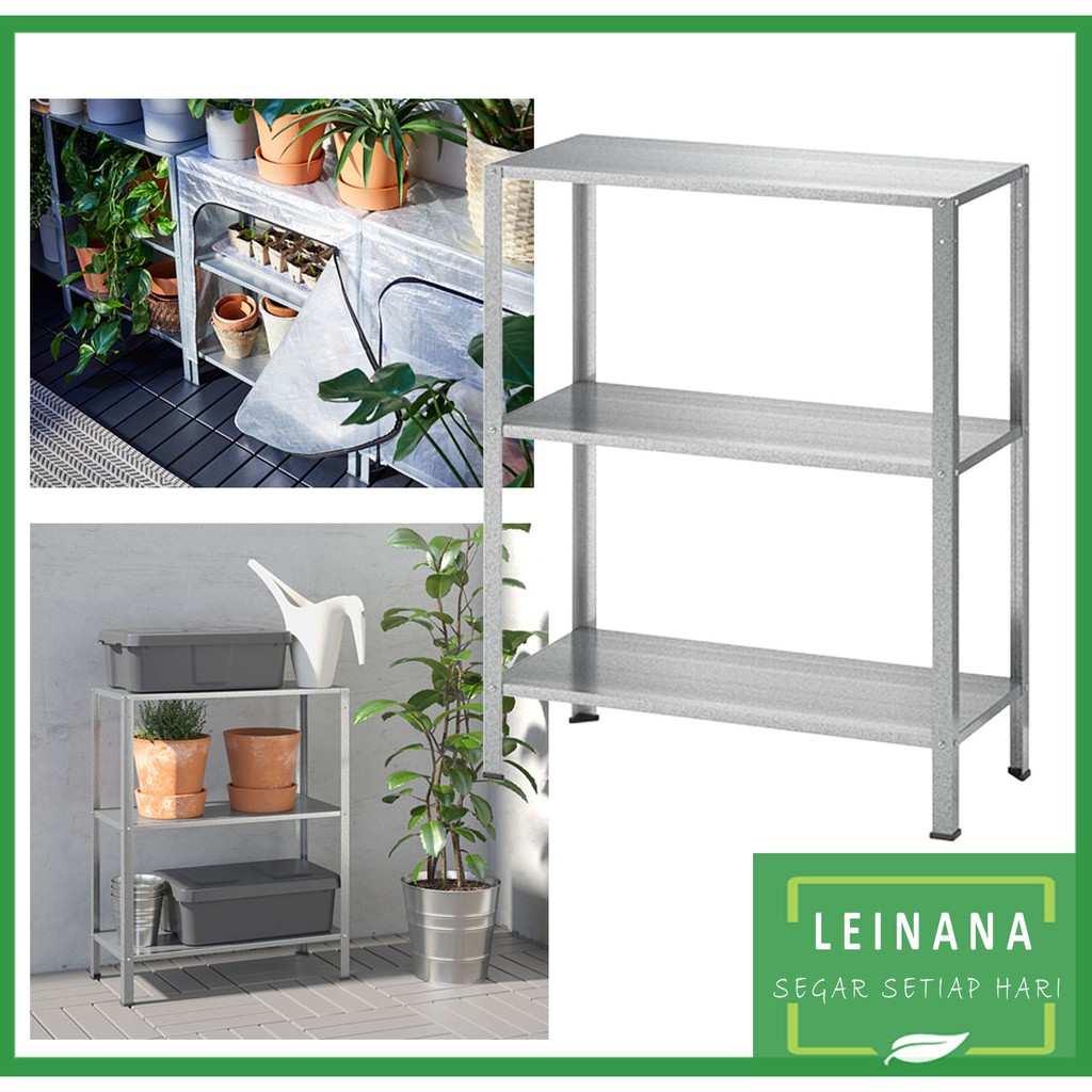 HYLLIS unit rak 3 tingkat RAK BESI PENDEK / rak baja PENDEK