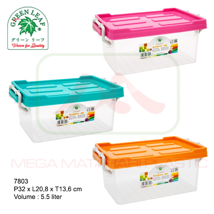 Q Seven Box Container 5,5 Liter (Kotak Serbaguna) 7803 Green Leaf