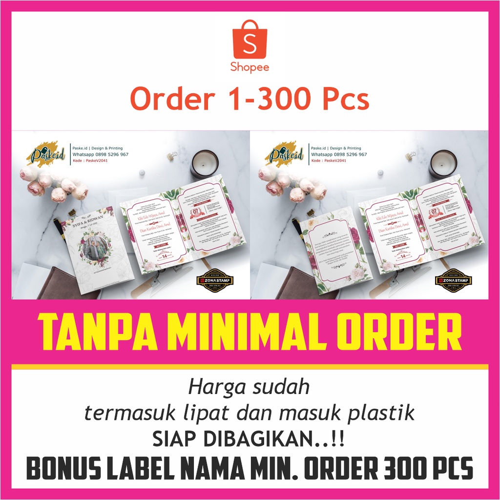 CETAK UNDANGAN PERNIKAHAN TERBARU MINIMALIS/ UNDANGAN NIKAH/ UNDANGAN KHITAN/ UNDANGAN FOTO PREWEDDI