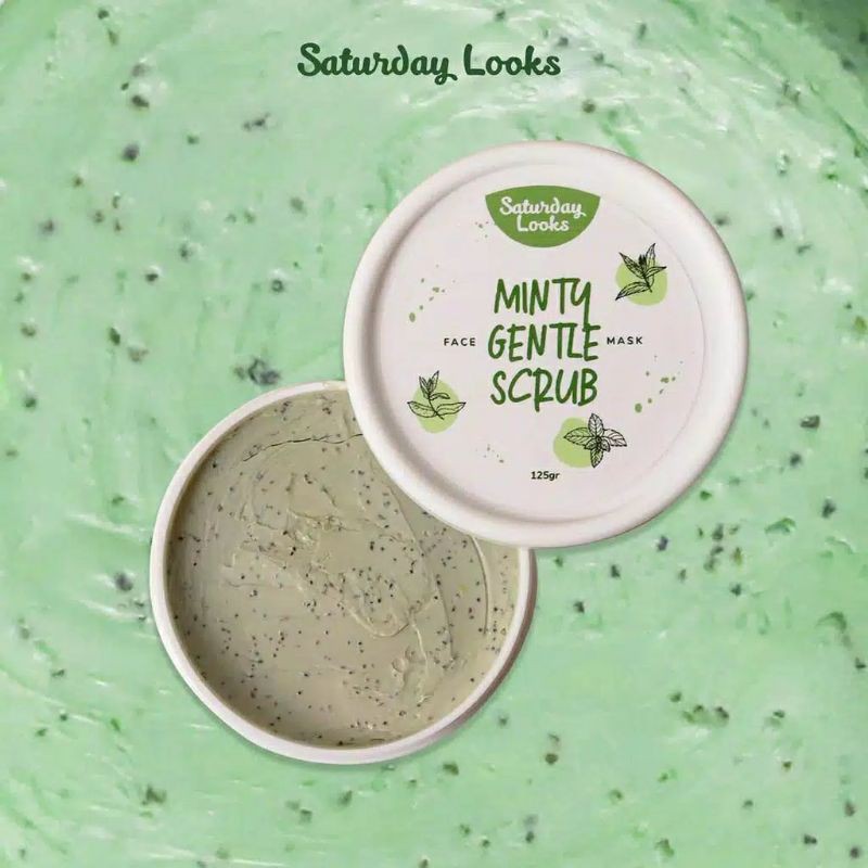 (BPOM) SATURDAY LOOKS Minty Gentle Scrub Face Mask 125gr / SATURDAY LOOKS Minty Clay Mask Face Mask