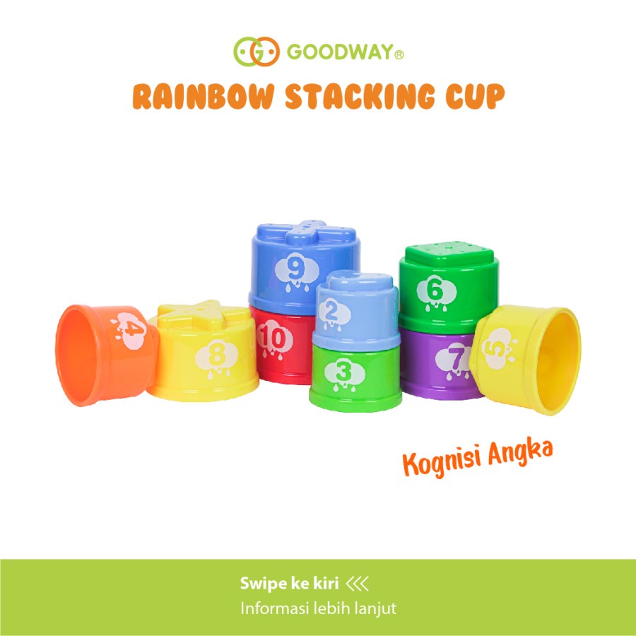 GOODWAY RAINBOW STACKING CUPS 10PCS / GWG108