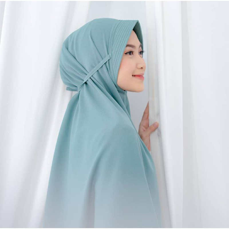 Khimar Simple ped tali , Bahan Wolfis , UK 75x75