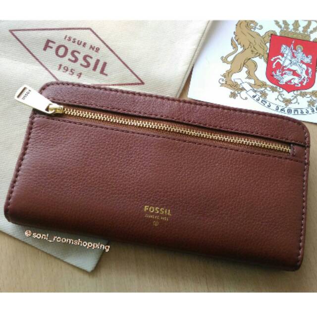 Fossil Preston Flap Long Wallet Brown