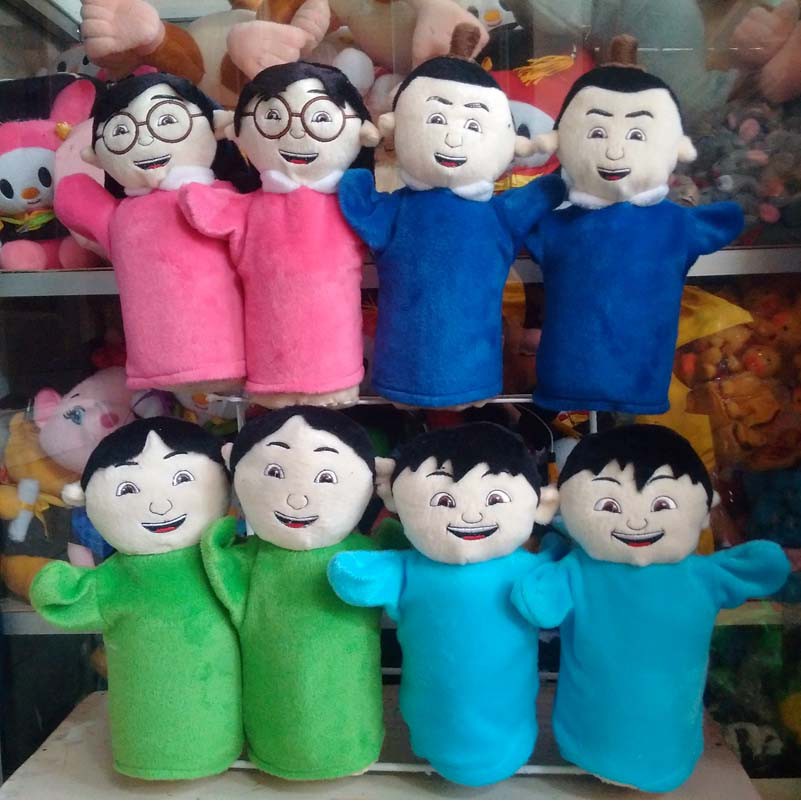 Boneka Tangan Karakter Kartun Upin Ipin/ Mei Mei/ Jarjit/ Mail/ Ehsan