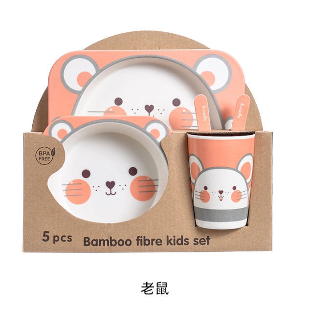 Set Alat Makan Anak 5 In 1 Variasi Desain Karakter Lucu Bahan Import - YOYOSOO