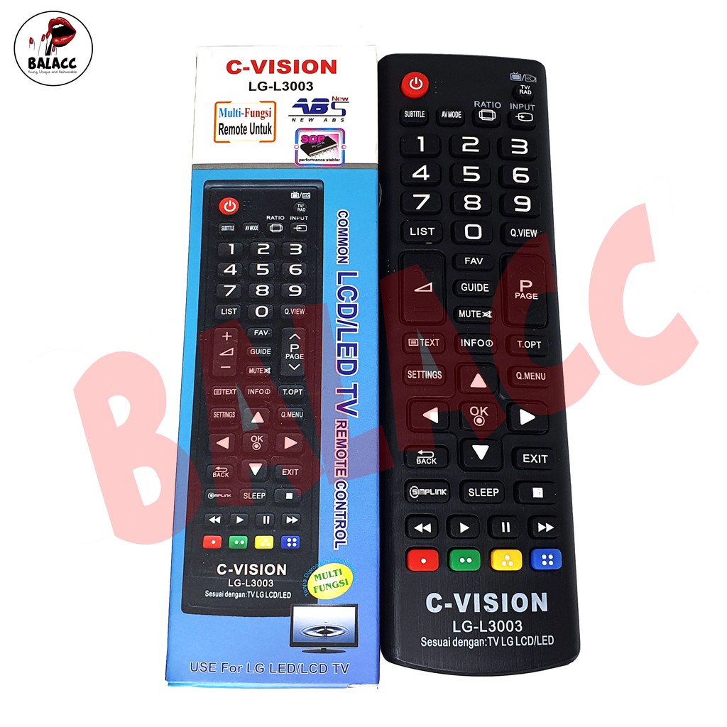 Remote TV Tabung LCD LED LG Universal Multi C-Vision LG-L3003 Tanpa Program Langsung Pakai