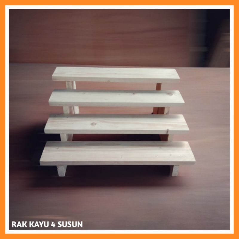 RAK KAYU 4 SUSUN / RAK TANAMAN / BUNGA / KAKTUS