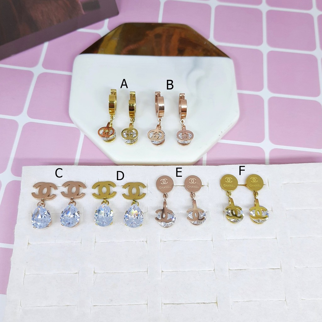 Anting Titanium Jepit Korea Brand Kdrama Rose Gold - BE371