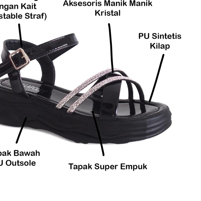 GRATIS ONGKIR✅Polla Polly - YUQI - Sandal Import - Sandal Wanita Model Korea|RA8