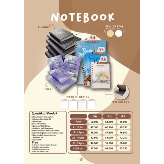 

Notebook Hardcover Buku Diary Buku Catatan Custom Foto ukuran A6, A5, A4