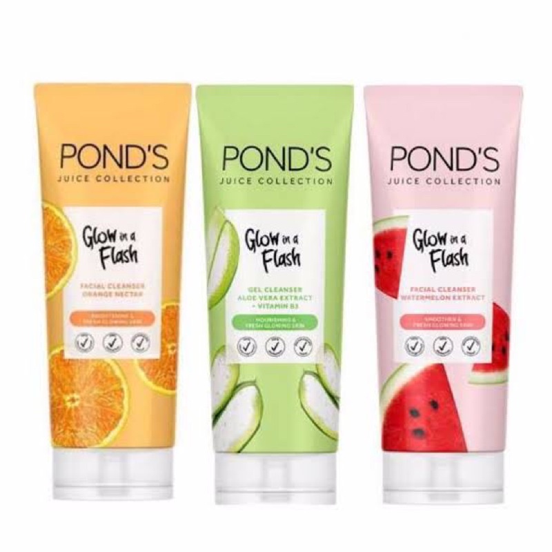 Ponds juice collection 90g glow in a flash / facial wash ponds juice collection / ponds facial wash 