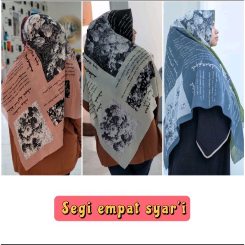 HIJAB SEGI EMPAT KORAN ARAB SYARI //JUMBO SIZE LASER CUT