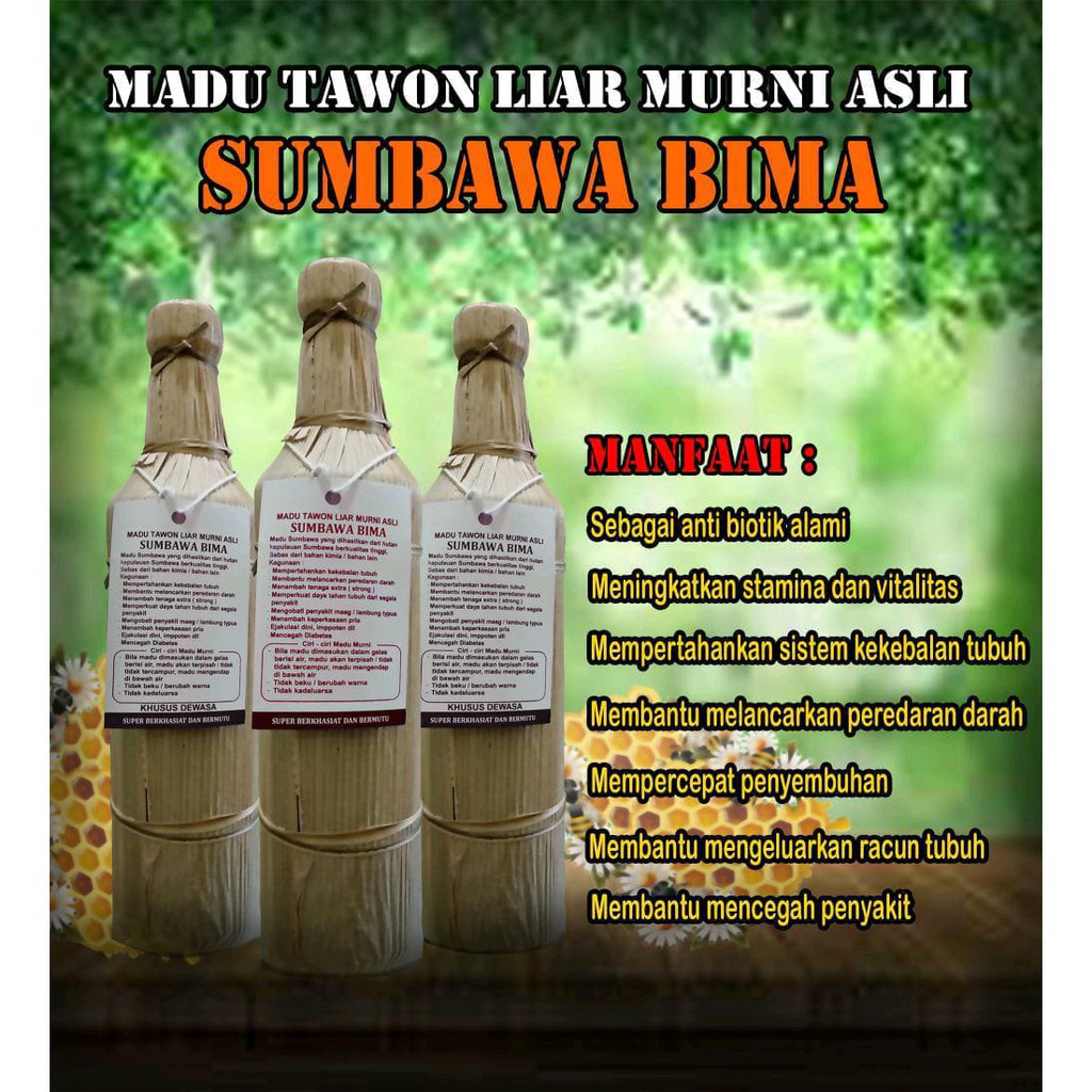 Madu Asli Tawon Liar Sumbawa Bima  460ml