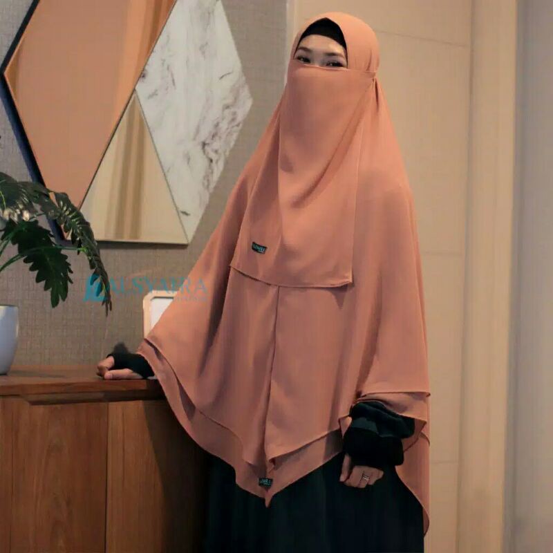 Set Khimar Cadar Tali Shofa Crutti 2 Layer Alsyahra Exclusive