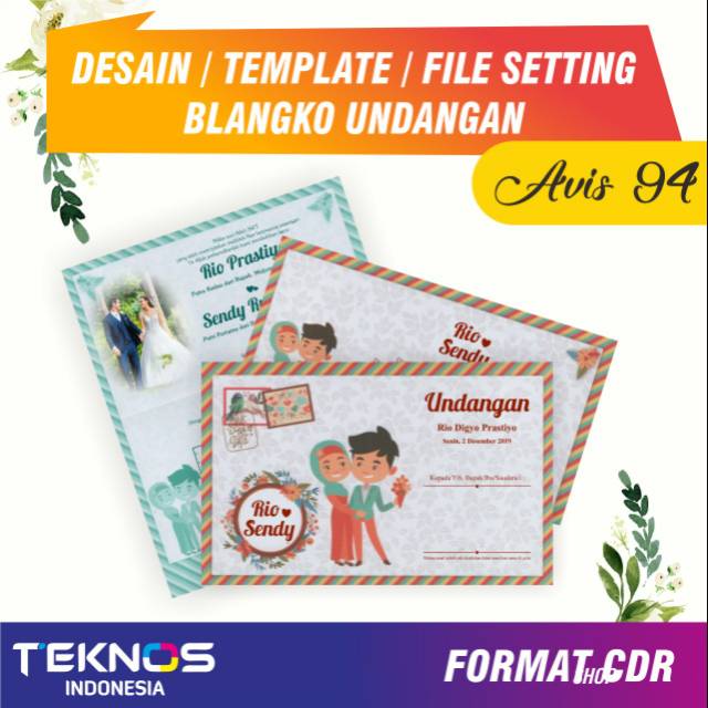 DESAIN UNDANGAN BLANGKO AVIS 94 - TEMPLATE UNDANGAN - DESAIN UNDANGAN PERNIKAHAN