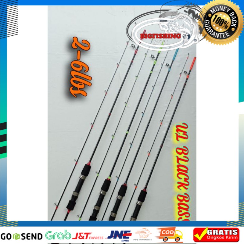 joran ajiro ul black bass 180 cm fiber solid termurah bagus