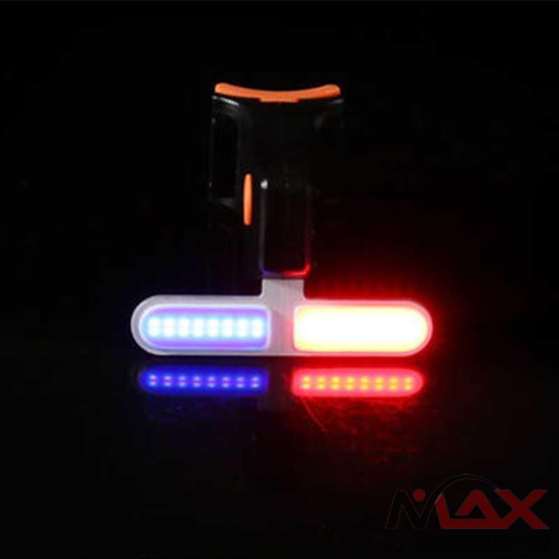 Taffled Lampu Sepeda Tail Light LED Dua Warna USB Charging - ZHA0097 Warna Hitam