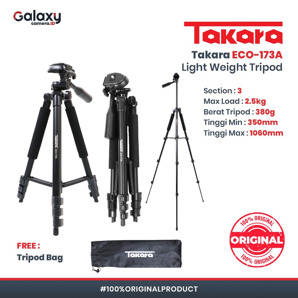 Tripod Takara Light Weight ECO-173A | Shopee Indonesia