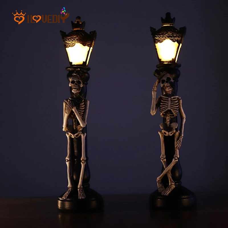 Lampu Jalan Desain Tengkorak Untuk Dekorasi Halloween