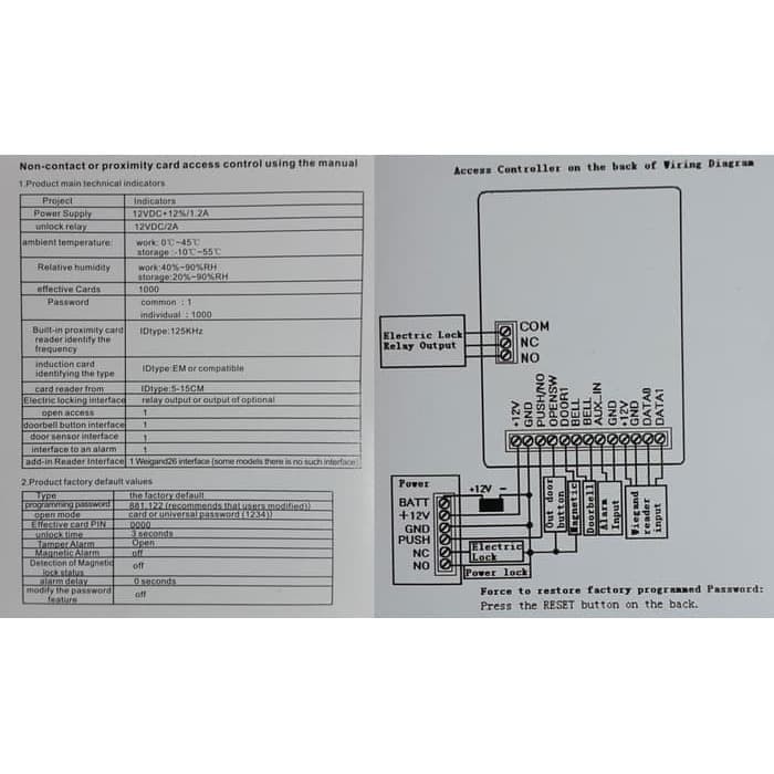 RFID PROXIMITY ENTRY DOOR LOCK ACCESS CONTROL SYSTEM/KUNCI PINTU RFID