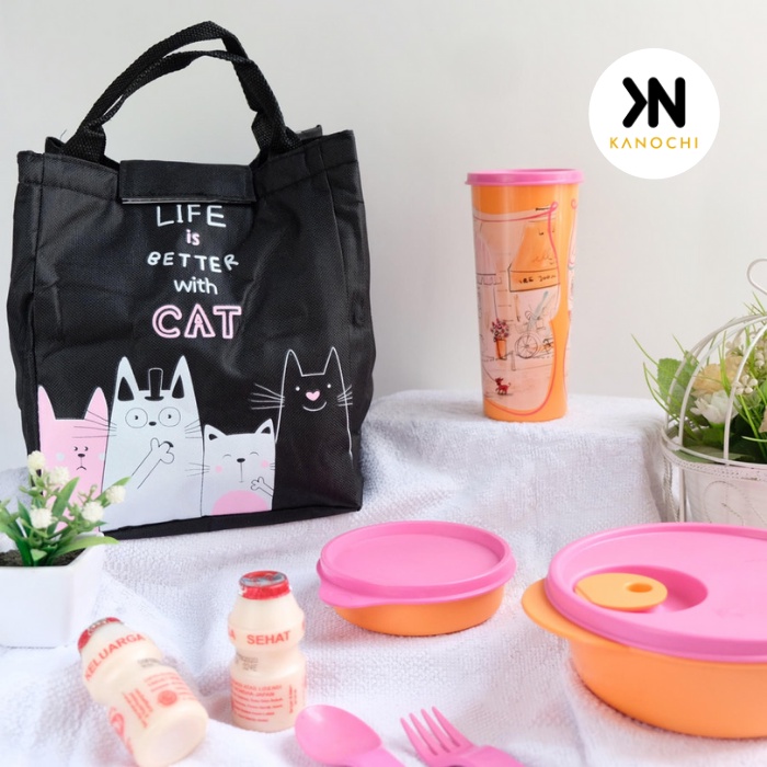 Japanese Cooler Bag Souvenir Lucu Kucing Cat Lover Insulated Karakter