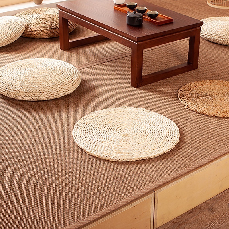 Thickened Grass Pier Rattan Weave Cushion Tatami Futon Round Sit Pier Shopee Indonesia