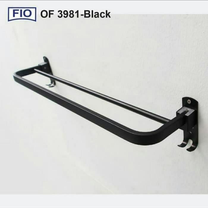 Gantungan Handuk Lipat Hitam /Rak Handuk Model Toto Kamar Mandi
