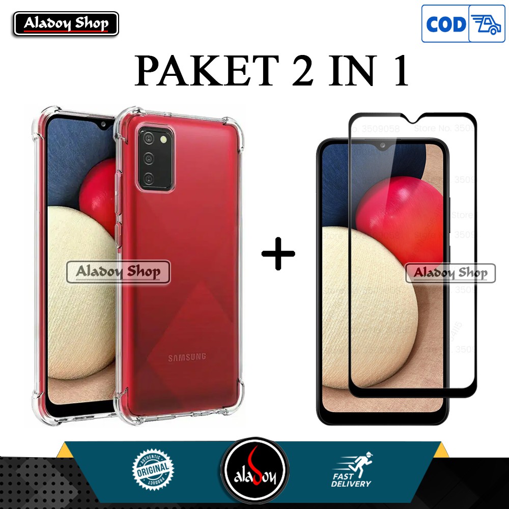 Case Samsung Galaxy A02S Ultrathin Soft Case Anti Crack Premium Casing + Tempered Glass Layar