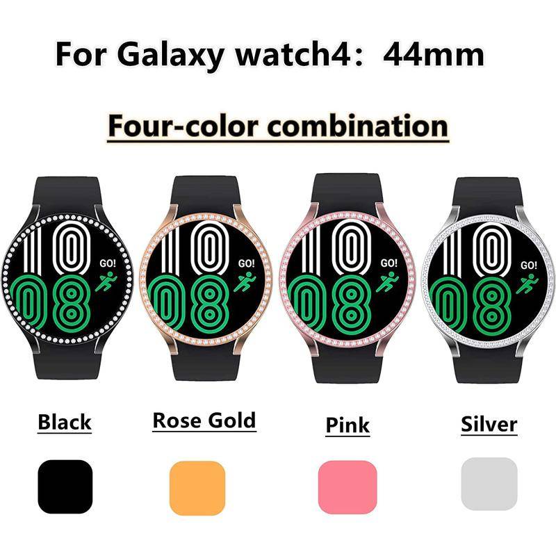 Case Bumper Pelindung Samsung Galaxy Watch 4 5 Pro 40mm 44mm 42mm 46mm Aksen Berlian Untuk Wanita