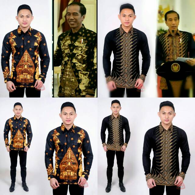 New Kemeja Batik Jokowi Kemeja Batik Presiden Ri Kemeja Batik Asli Pekalongan Shopee Indonesia