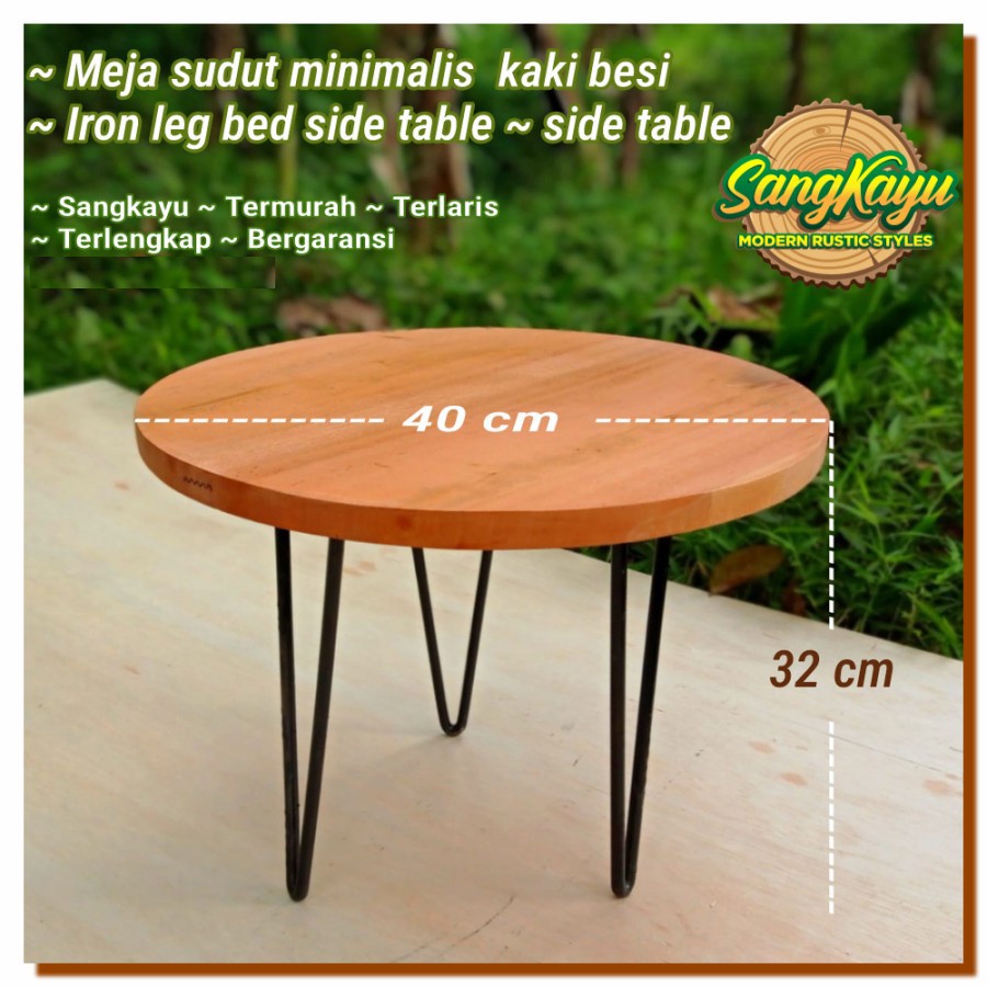 jual-side-table-kayu-meja-bed-side-table-40cm-meja-kaki-besi-kayu-unik